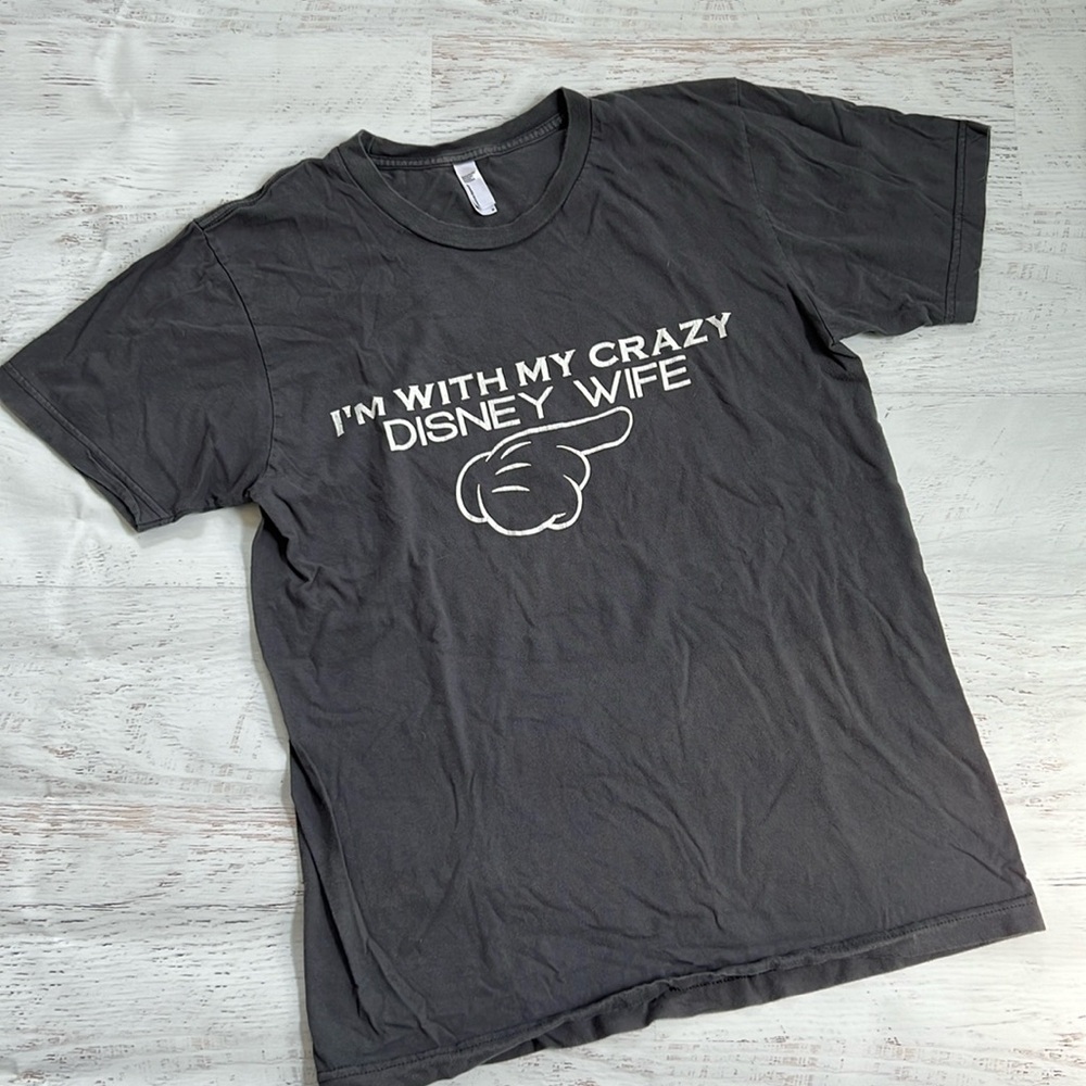 Disney Wife Shirt MENS Medium Grey/Gray